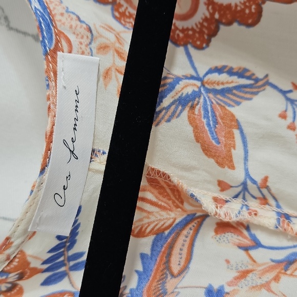 Ces Femme Floral Maxi Dress - Coral,Cream and Blue¹ - Picture 3 of 6